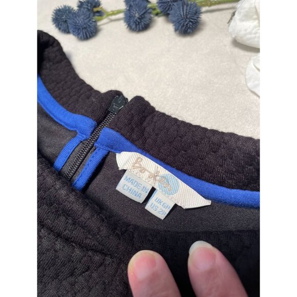 Boden Texture Mid Length Black Dress Pockets 3/4 Sleeves Y2K Classic Corpcore 2P - Picture 9 of 12